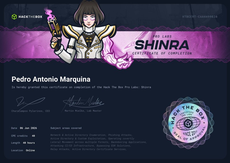HTB Pro Lab Shinra